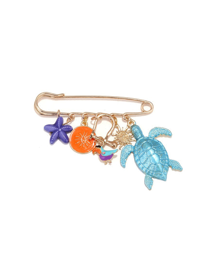 Brovia - Alloy Plastic Ocean Motif Decorative Brooch
