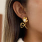 Earedge - Minimalist Linear Flower Earrings