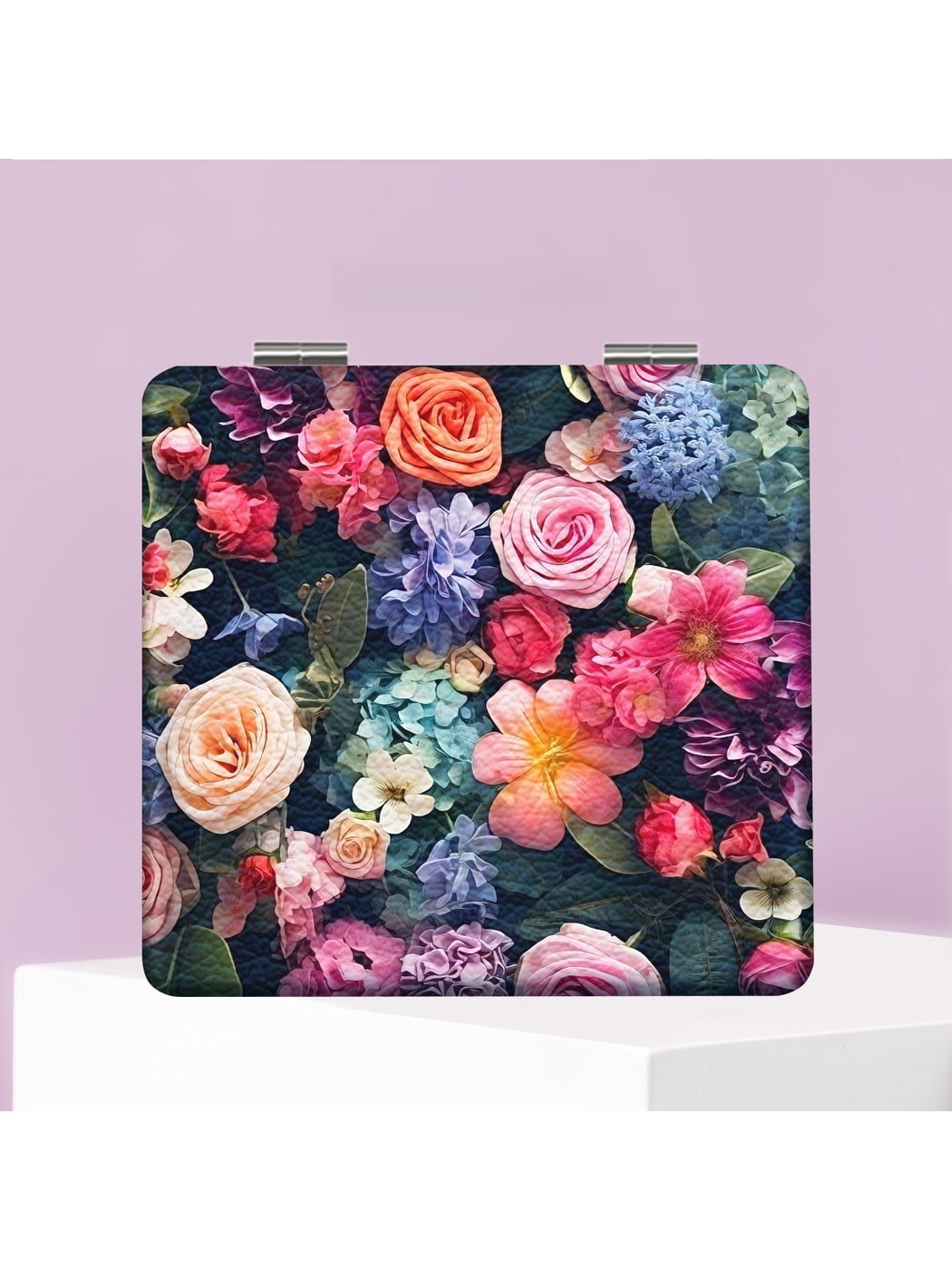 Mirroray - Portable Foldable Floral Print Makeup Mirror