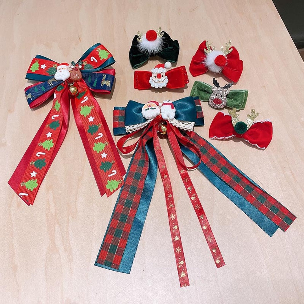 Beau - Bright Christmas Theme Bow Decorative Hair Clip