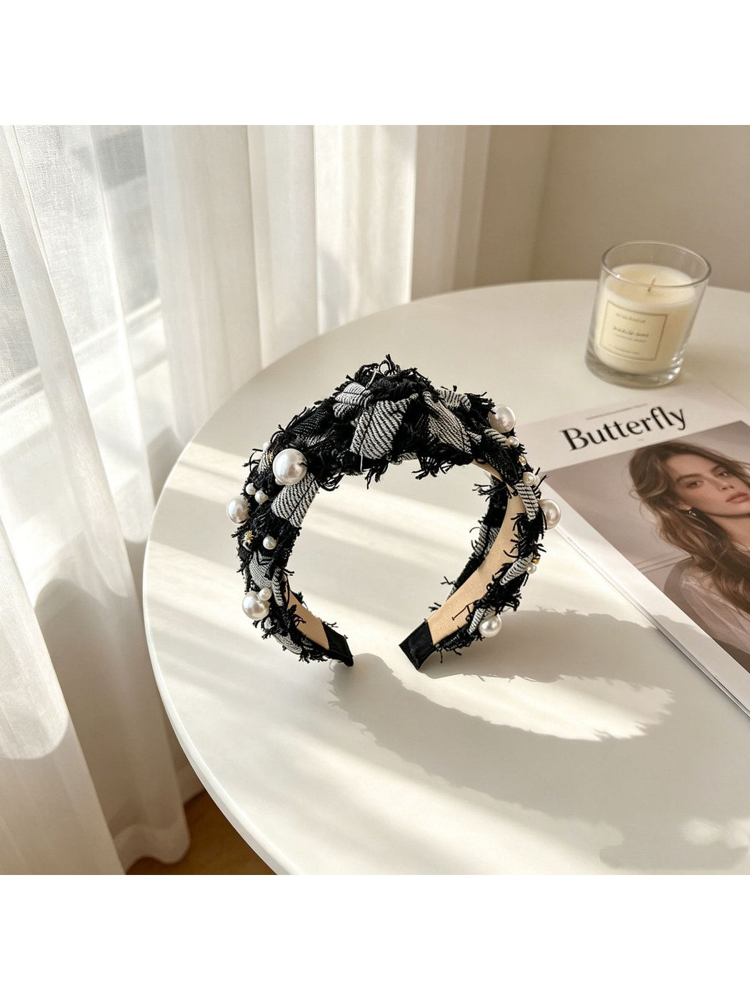Gifty - Denim Look Knotted Bow Detail Headband