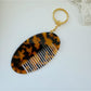 Keypus - Oval Leopard Print Comb Keychain