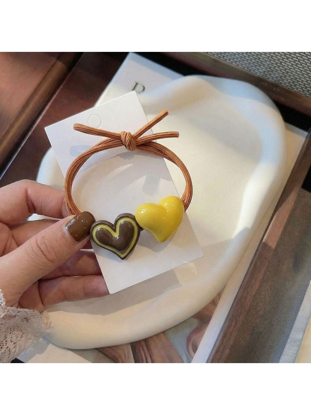 Gifty - Sweet Style Heart Ponytail Elastic Hair Tie