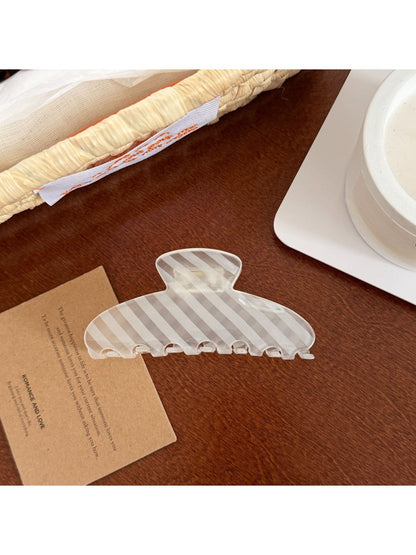 Beau - Striped Translucent Hair Claw Hair Clip