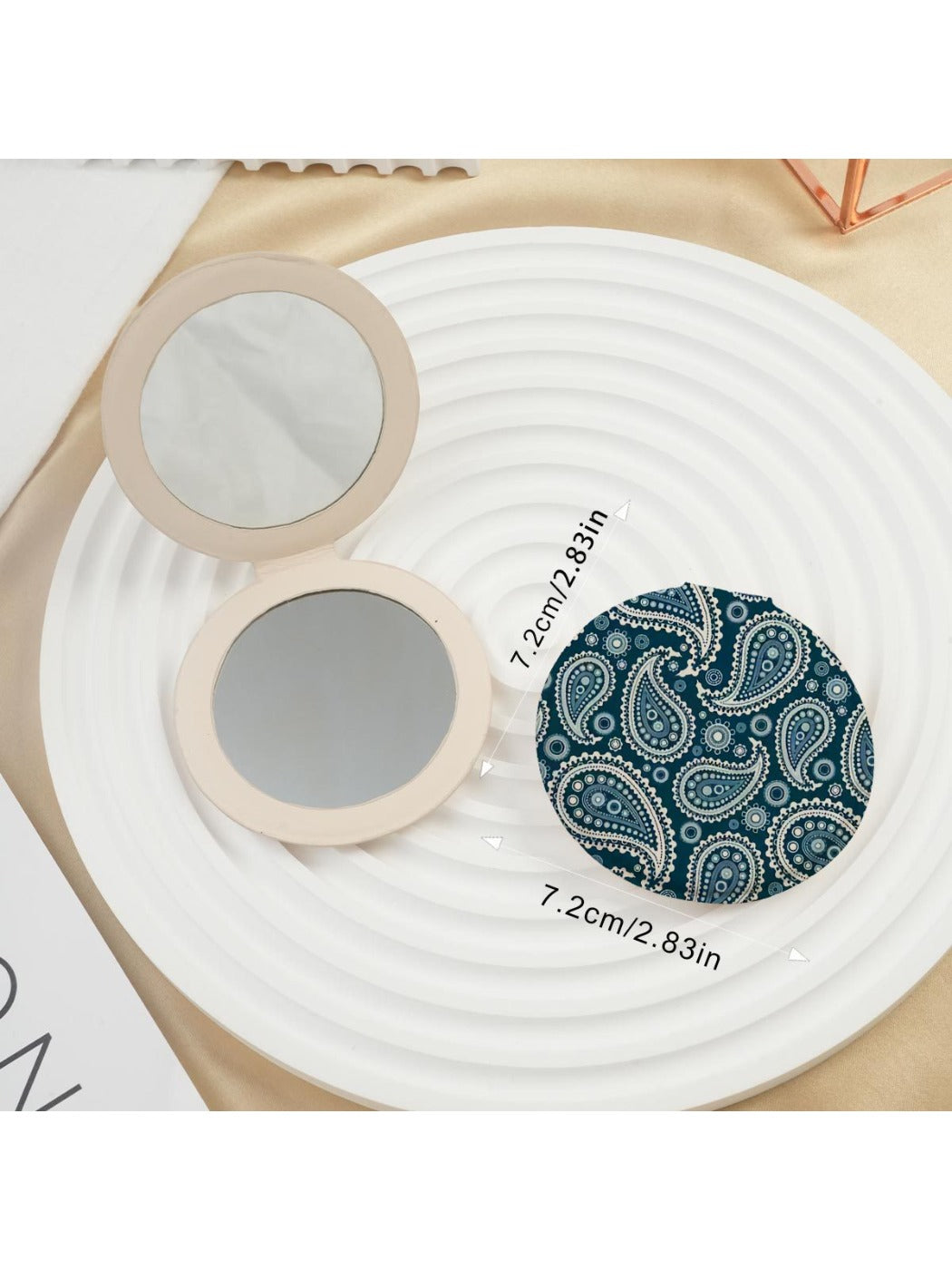 Mirroray - Vintage Teardrop Motif Compact Mirror