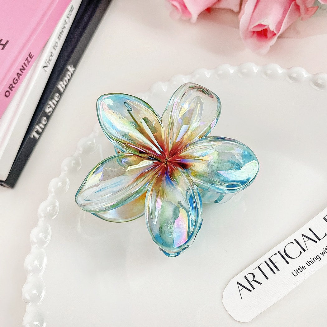 Beau - Iridescent Flower Design Claw Clip