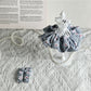 Gifty - Polyester Daisy Gingham Ruffled Fabric Scrunchie