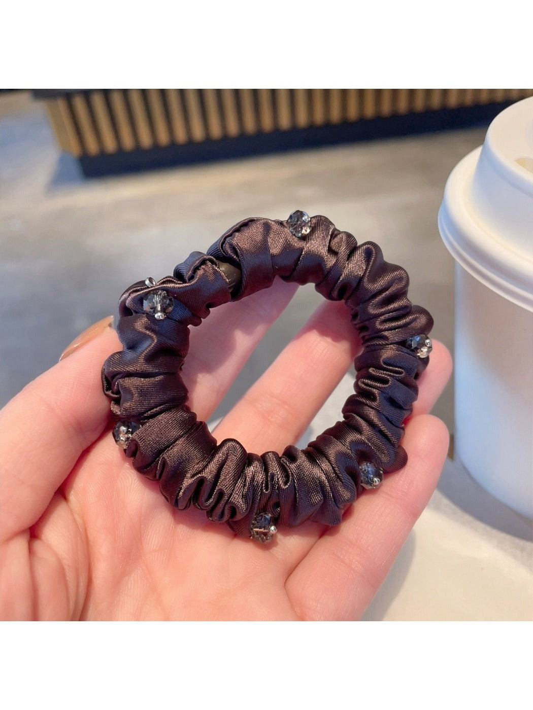 Gifty - Crinkle Textured Solid Color Hair Scrunchies