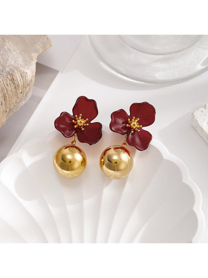 Earedge - Chic Flower Drop Earrings