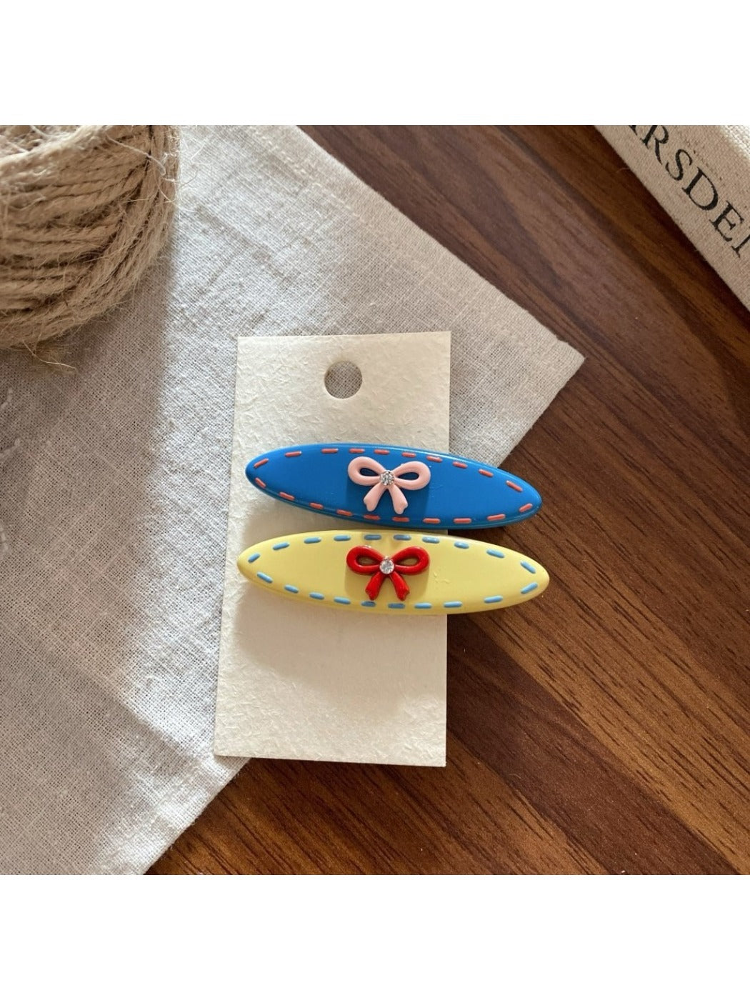 Beau - Cute Colorful Oval Hair Clips Set