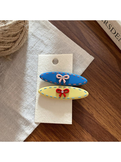 Beau - Cute Colorful Oval Hair Clips Set