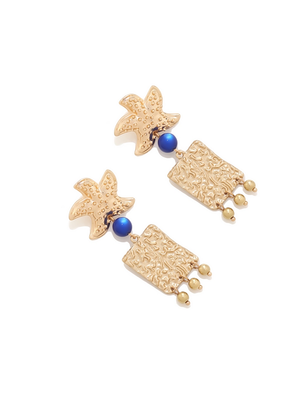 Earedge - Ocean Style Starfish Ball Tassel Earrings