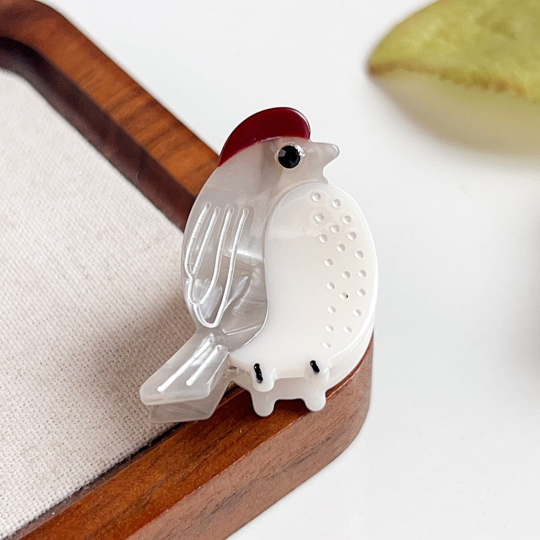 Gray standing bird hair claw clip