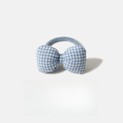 Gifty - Plaid Plush Bow Detail Polyester Hair Tie