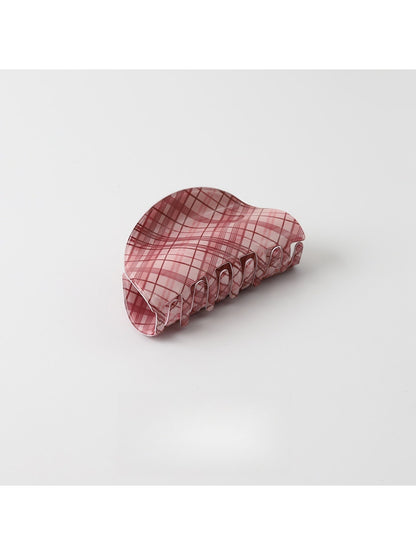 Beau - Pink Checkered Multi Shape PVC Claw Clip