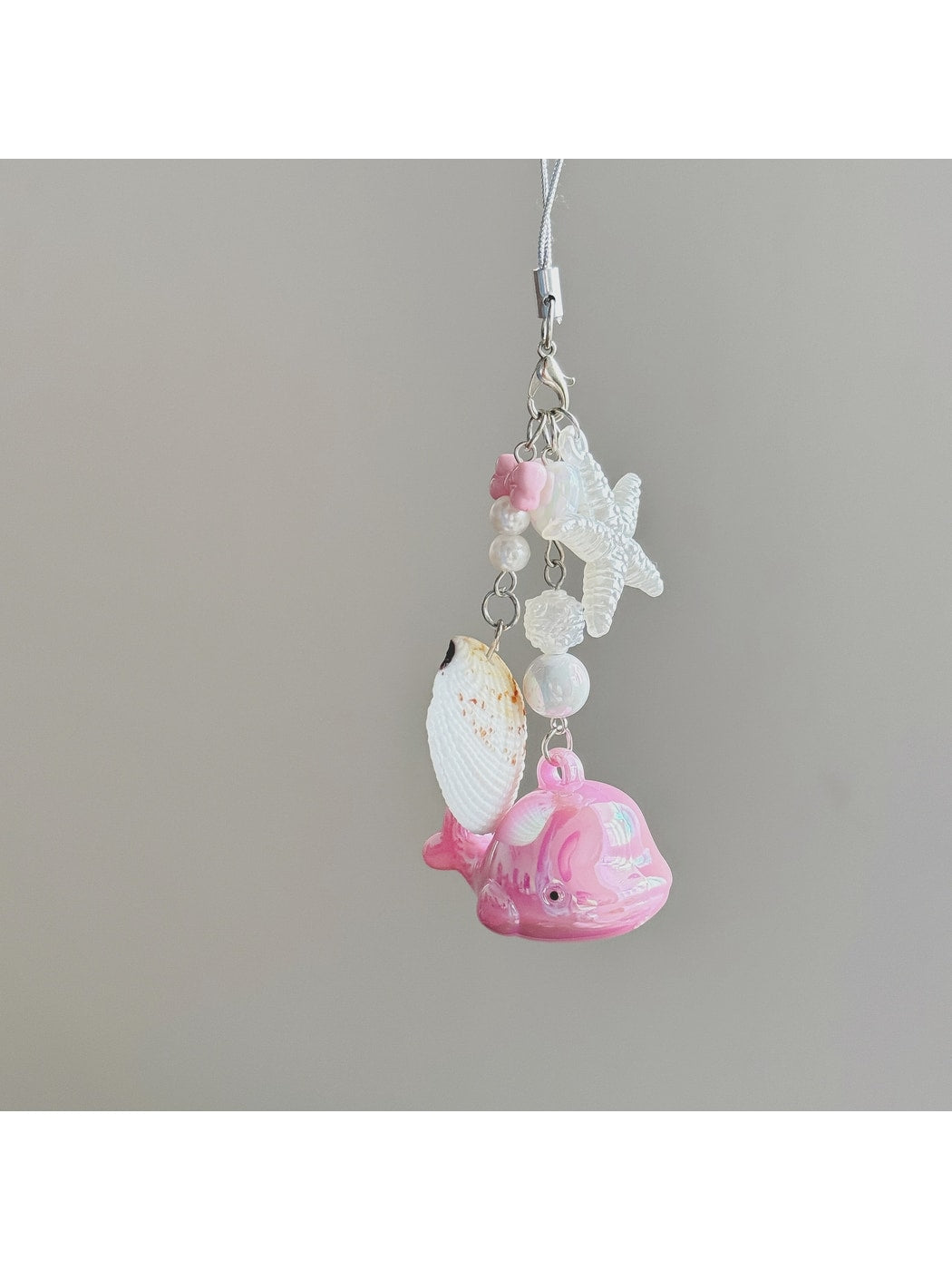 Keypus - Beaded Ocean Whale Accent Bag Charm Keychain