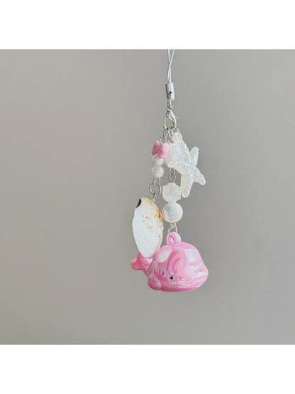 Keypus - Beaded Ocean Whale Accent Bag Charm Keychain