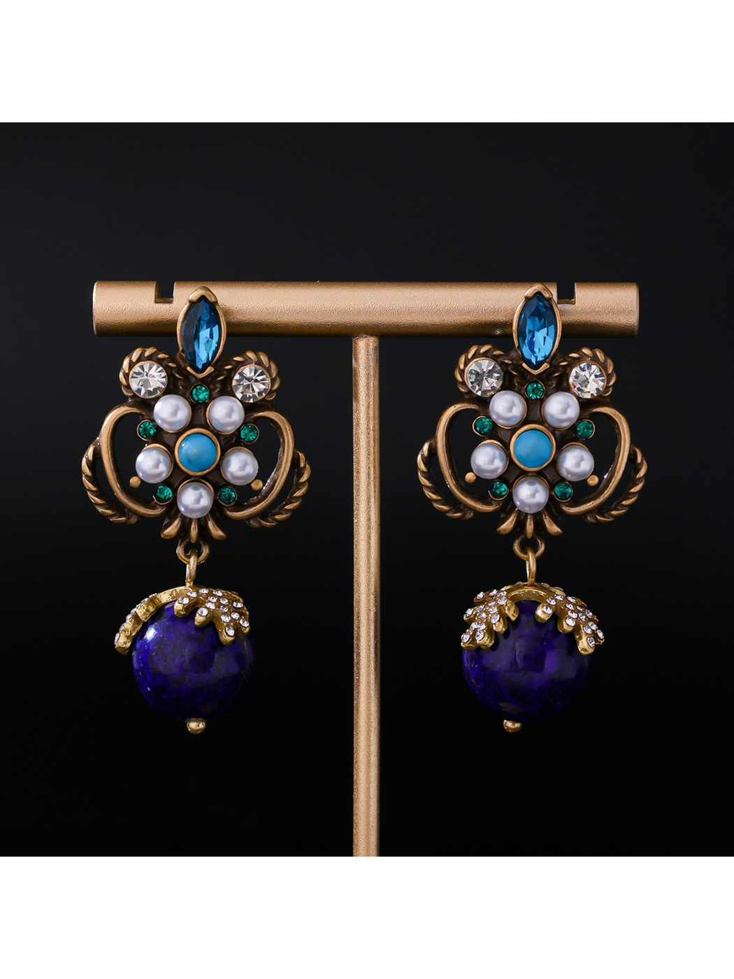 Earedge - Retro Round Accent Geometric Stud Earrings
