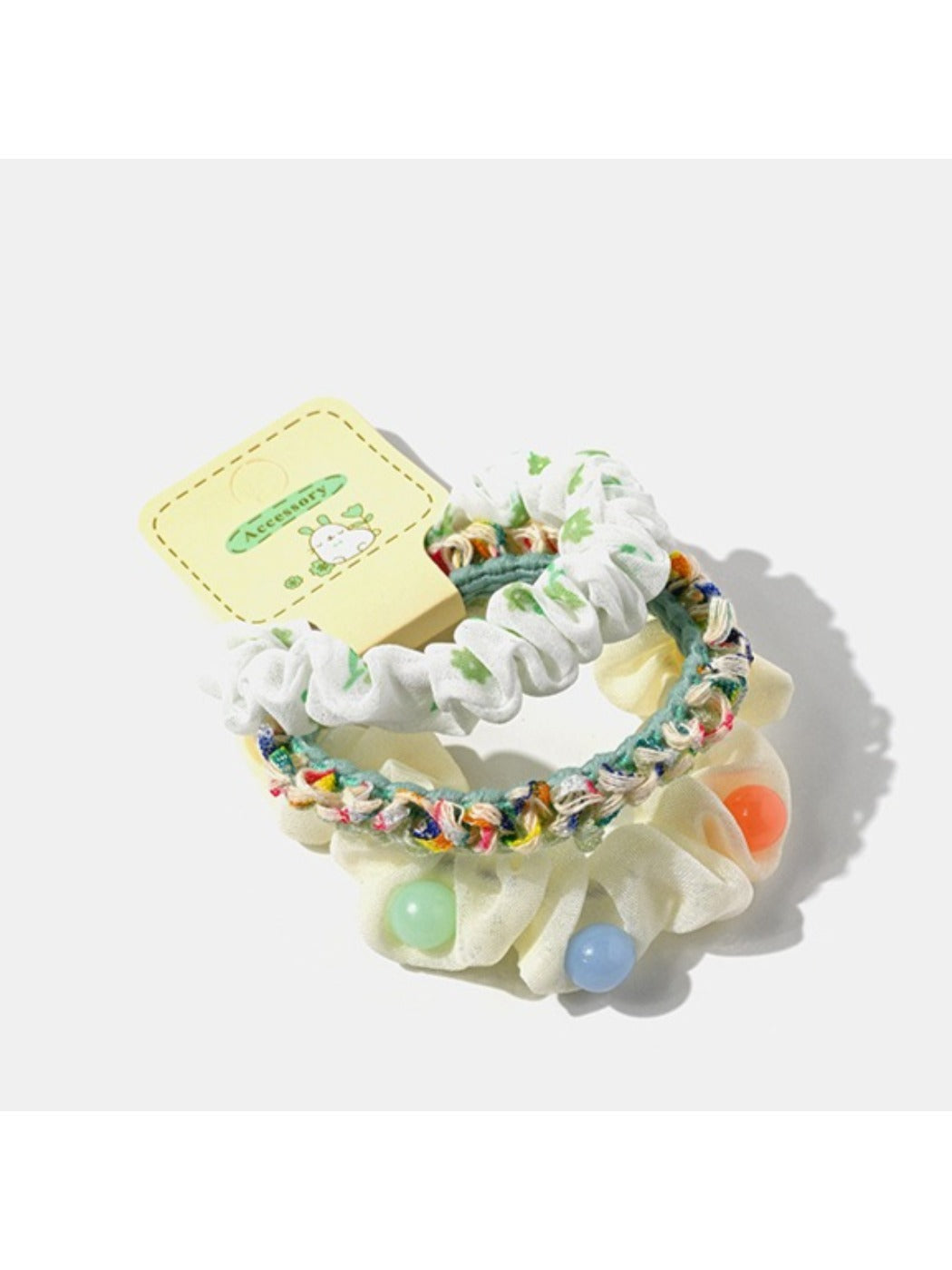 Gifty - 3 Pack Printed Beaded Hair Ties