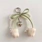 Keypus - Beaded Bow Tulip Bag Charm Keychain