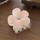 Beau - Striped Acetate Look Flower Claw Clip
