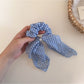 Gifty - Plaid Ribbon Bow Polyester Scrunchie