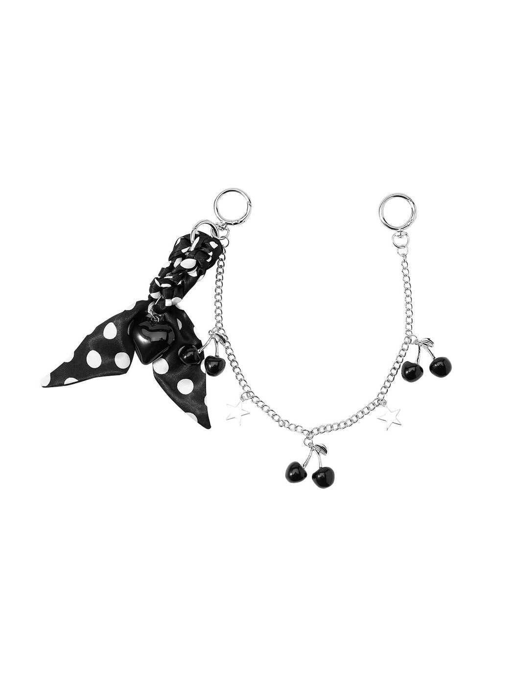 Keypus - Polka Dot Scarf Cherry Chain Bag Charm Keychain