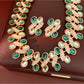 Nozari - Retro Oval Geometric Rhinestone Accent Necklace