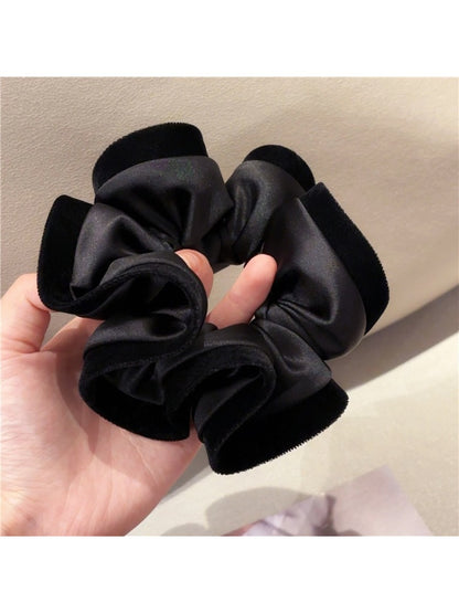 Gifty - Pleated Satin Color Blocking Scrunchie