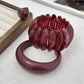Close-up of Lovra red ombre link ring highlighting color transition and design