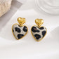 Earedge - Valentines Day Leopard Heart Earrings