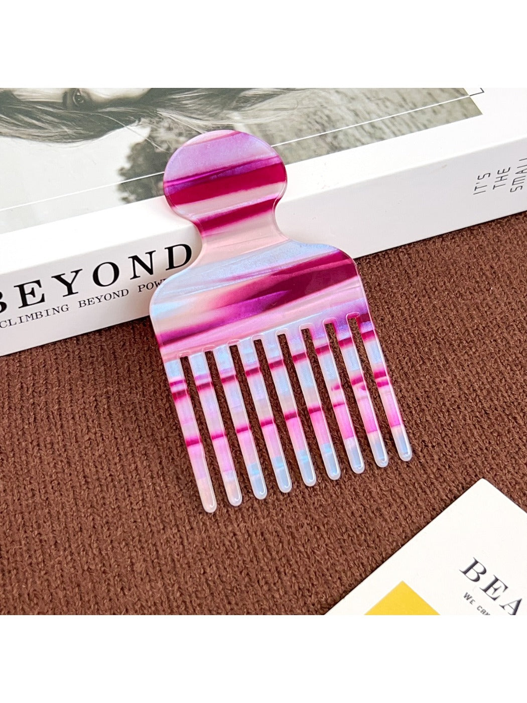 Camerow - Fashionable Marble Pattern Acetate Hair Comb