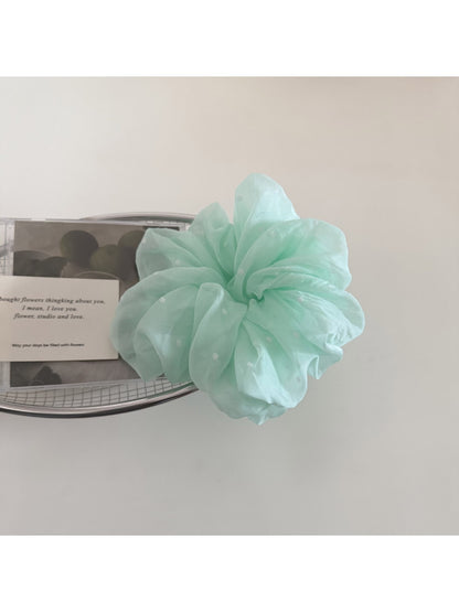 Gifty - Fluffy Polyester Mesh Polka Dot Scrunchie