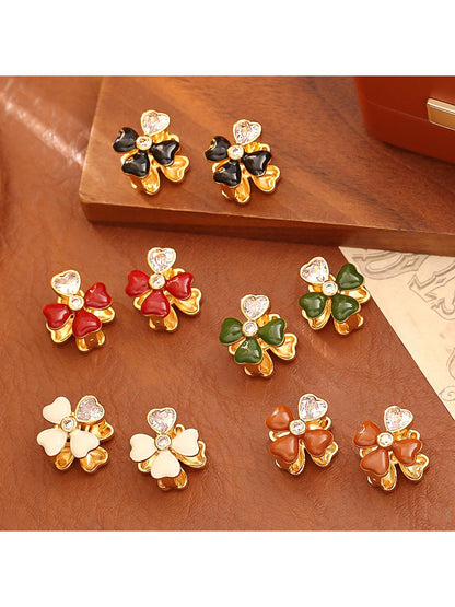 Earedge - Four Leaf Clover Resin Earrings