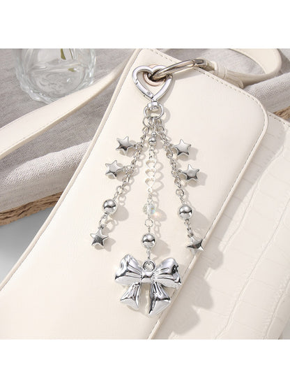 Keypus - Y2K Alloy Bow and Star Dangle Keychain