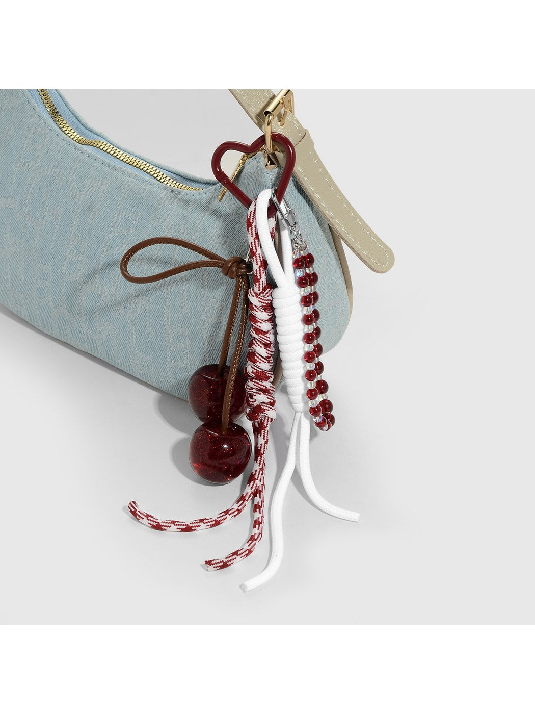 Keypus - Glitter Fruit Charm Woven Cord Decorative Keychain