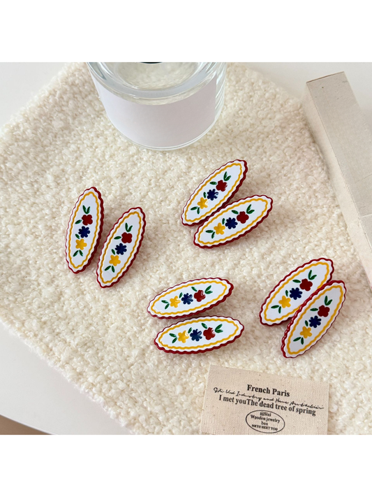 Beau - Oval Floral Duckbill Hair Clip
