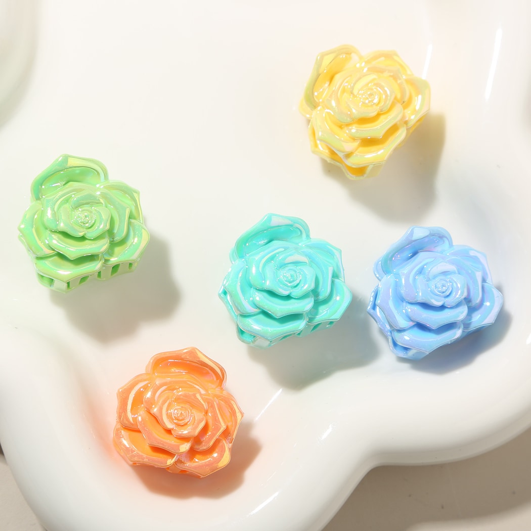 Beau - Sweet Rose Flower Gloss Finish Hair Claw Clip