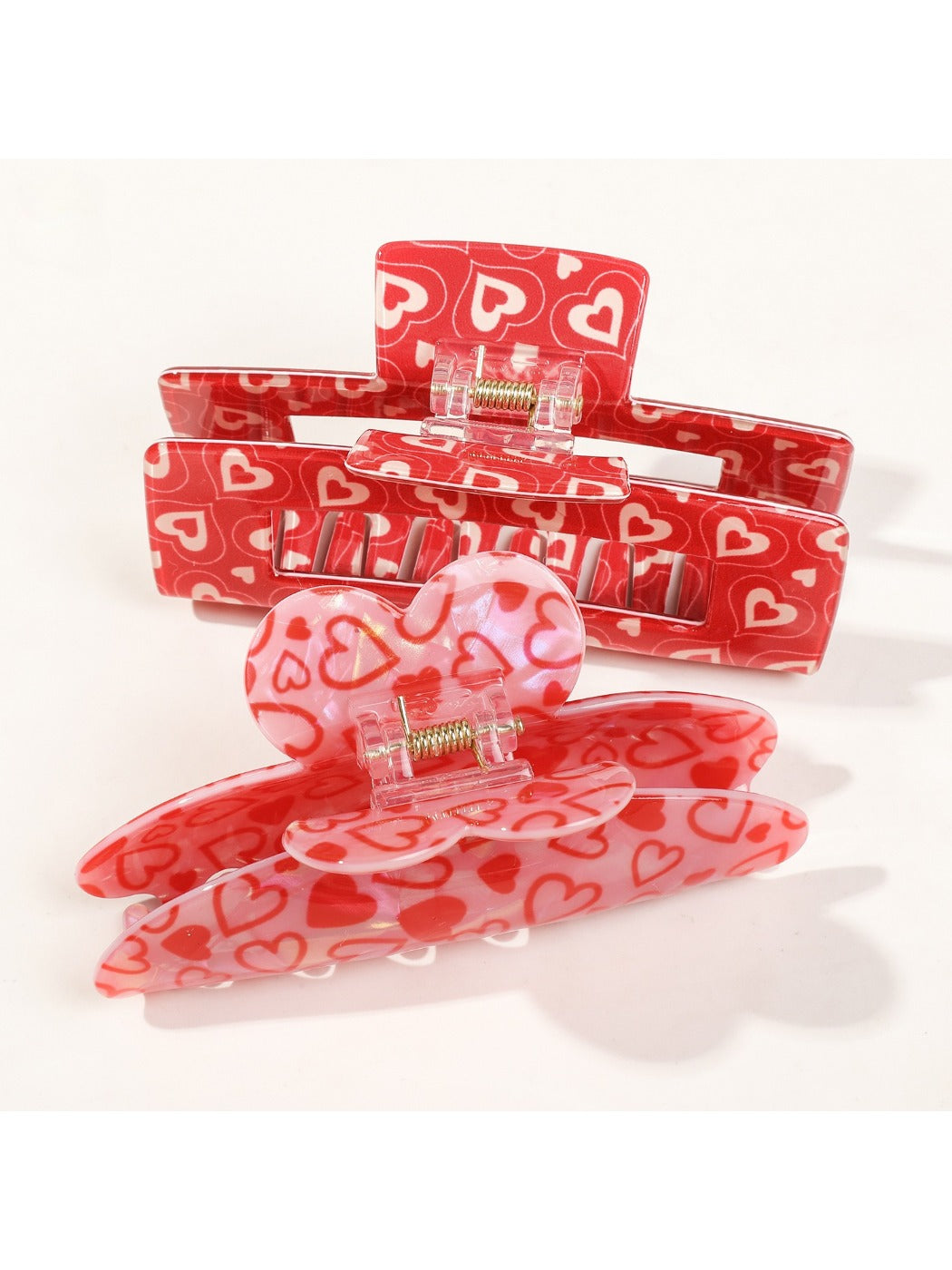 Beau - Valentine'S Day Heart-Patterned Claw Clip