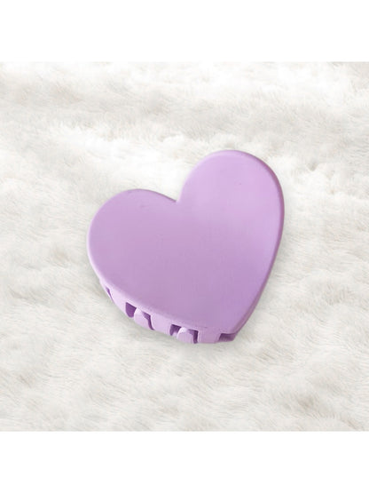 Beau - Matte Heart Shape Plastic Hair Claw Clip