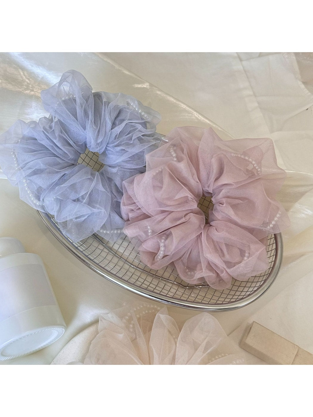 Gifty - Double Layer Mesh Ruffle Hair Tie Scrunchie