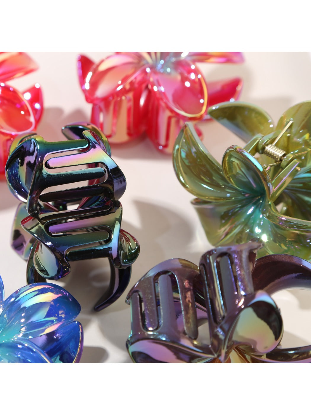 Beau - Iridescent Floral Hair Claw Clip