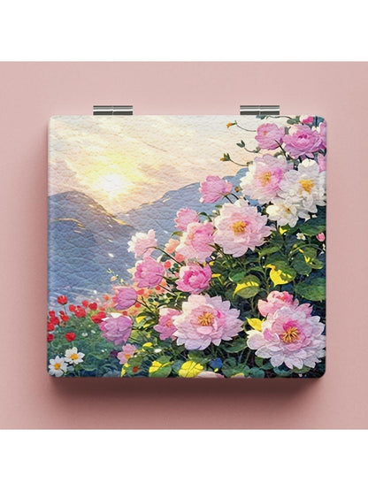Mirroray - Scenic Floral Compact PU Glass Mirror