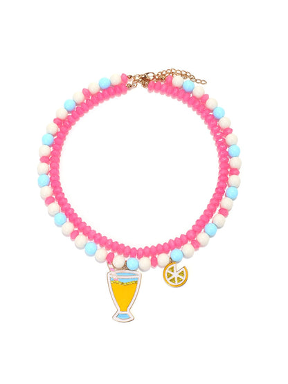 Nozari - Layered Lemon Drink Cup Pendant Necklace