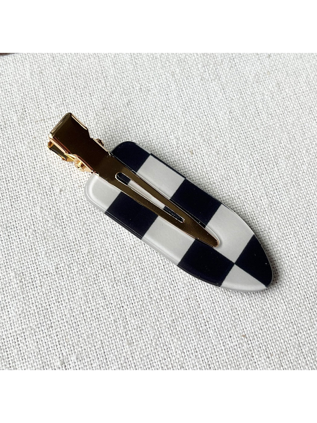 Beau - Geometric Checker Acetate Side Hair Clip