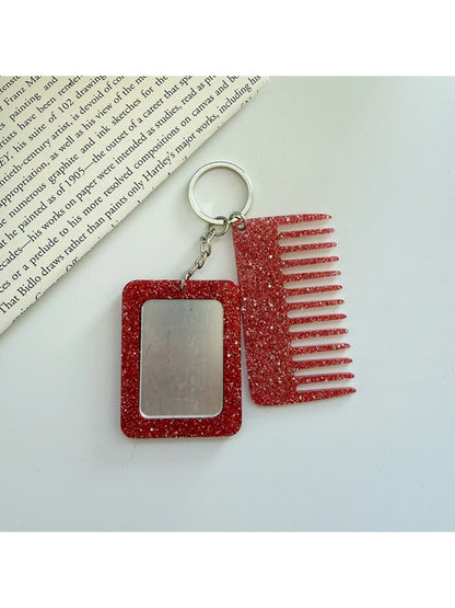 Keypus - Rectangular Glitter Comb Keychain