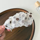 Gifty - Sheer Brown Polka Dot Mesh Scrunchie