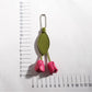 Tulip flower keychain attached to a silver keyring on a white background