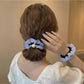 Gifty - Blue Plaid Polka Dot Fabric Scrunchie
