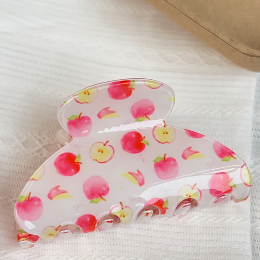 Apple pattern hair claw clip